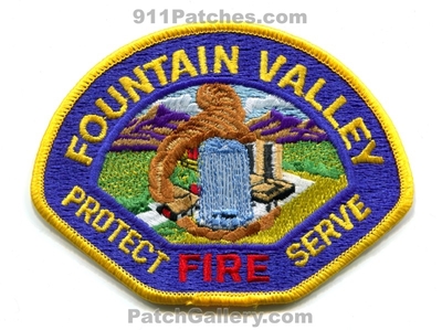 Fountain Valley Fire Department Patch (California)
Scan By: PatchGallery.com
Keywords: dept. protect serve