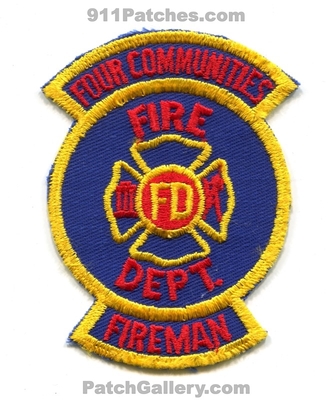 Four Communities Fire Department Fireman Patch (Florida)
Scan By: PatchGallery.com
Keywords: 4 dept.