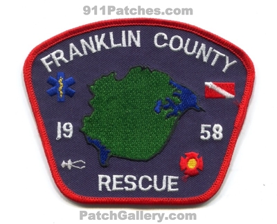 Franklin County Rescue Patch (Virginia)
Scan By: PatchGallery.com
Keywords: co. ems ambulance emt paramedic 1958 scuba diver water