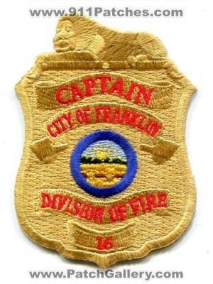 Franklin Division of Fire Department 16 Captain (Ohio)
Scan By: PatchGallery.com
Keywords: dept. city of
