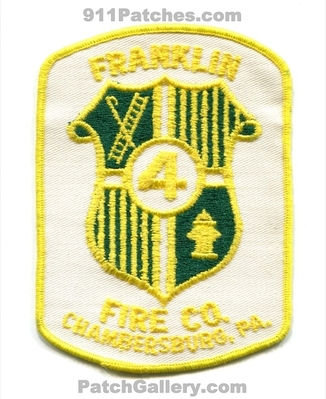 Franklin Fire Company 4 Chambersburg Patch (Pennsylvania)
Scan By: PatchGallery.com
Keywords: co. pa. department dept.