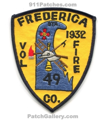 Frederica Volunteer Fire Company Station 49 Patch (Delaware)
Scan By: PatchGallery.com
Keywords: vol. co. sta. department dept. 1932