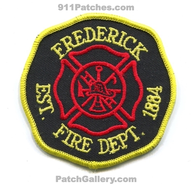 Frederick Fire Department Patch (South Dakota)
Scan By: PatchGallery.com
Keywords: dept. est. 1884