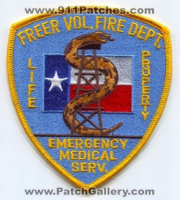 Freer Volunteer Fire Department (Texas)
Scan By: PatchGallery.com
Keywords: vol. dept. emergency medical serv. services ems life property