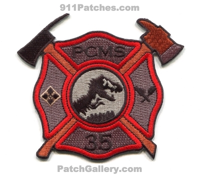 Fort Carson Fire Department Station 35 Pinon Canyon Maneuvering Site PCMS US Army Military Patch (Colorado)
[b]Scan From: Our Collection[/b]
[b]Patch Made By: 911Patches.com[/b]
Keywords: ft. dept. jurassic park dinosaur