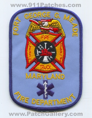 Fort George G Meade Fire Department Crash Fire Rescue CFR US Army Military Patch (Maryland)
Scan By: PatchGallery.com
Keywords: ft. g. dept. c.f.r. truck arff a.r.f.f. aircraft airport firefighter firefighting