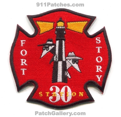 Fort Story Fire Department Station 30 USN Navy Military Patch (Virginia)
Scan By: PatchGallery.com
[b]Patch Made By: 911Patches.com[/b]
Keywords: Ft. Dept. Company Co. United States Region Mid-Atlantic Joint Expeditionary Base JEB Little Creek Emergency Services