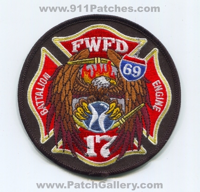 Fort Wayne Fire Department Station 17 Patch (Indiana)
Scan By: PatchGallery.com
Keywords: Ft. Dept. FWFD F.W.F.D. Engine Battalion Company Co. Station I-69 - Eagle