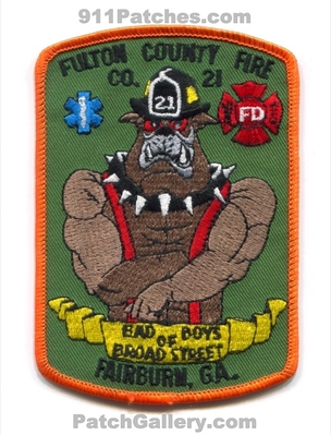 Fulton County Fire Department Company 21 Patch (Georgia)
Scan By: PatchGallery.com
Keywords: co. dept. station fd bad boys of broad street fairburn