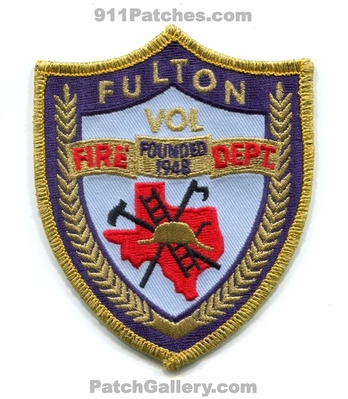 Fulton Volunteer Fire Department Patch (Texas)
Scan By: PatchGallery.com
Keywords: vol. dept. founded 1948