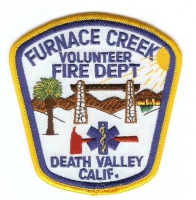 Furnace Creek Volunteer Fire Dept
Thanks to PaulsFirePatches.com for this scan.
Keywords: california department death valley