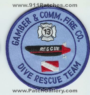 Gamber and Community Fire Company 13 Dive Rescue Team (Maryland)
Thanks to Mark C Barilovich for this scan.
Keywords: & comm. co.