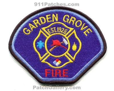 Garden Grove Fire Department Patch (California)
Scan By: PatchGallery.com
Keywords: dept. est 1926