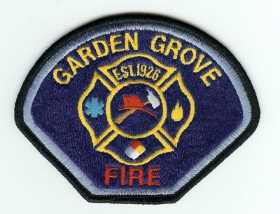 Garden Grove Fire
Thanks to PaulsFirePatches.com for this scan.
Keywords: california