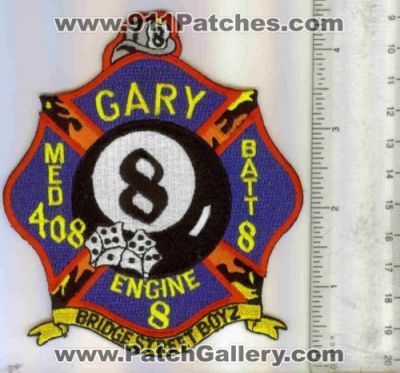 Gary Fire Department Engine 8 Medic 408 Battalion 8 (Indiana)
Thanks to Mark C Barilovich for this scan.
