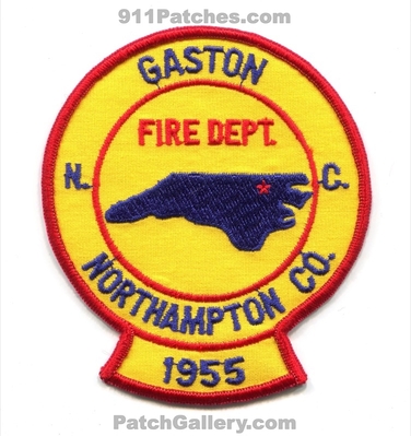Gaston Fire Department Northampton County Patch (North Carolina)
Scan By: PatchGallery.com
Keywords: dept. co. n.c. 1955