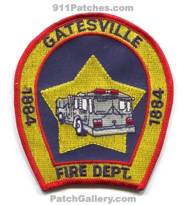Gatesville Fire Department Patch (Texas)
Scan By: PatchGallery.com
Keywords: dept. 1884