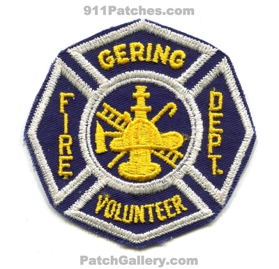 Gering Volunteer Fire Department Patch (Nebraska)
Scan By: PatchGallery.com
Keywords: vol. dept.