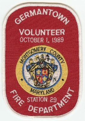 Germantown Volunteer Fire Department
Thanks to PaulsFirePatches.com for this scan.
Keywords: maryland station 29 montgomery county