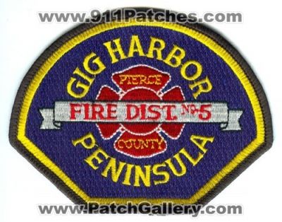 Gig Harbor Peninsula Pierce County Fire District 5 Patch (Washington)
Scan By: PatchGallery.com
Keywords: co. dist. no. number #5 department dept.