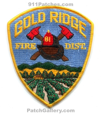 Gold Ridge Fire District 81 Patch (California)
Scan By: PatchGallery.com
Keywords: dist. department dept.