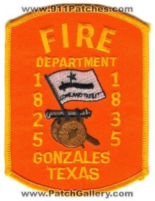 Gonzales Fire Department Patch (Texas)
[b]Scan From: Our Collection[/b]
