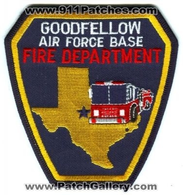 Goodfellow Air Force Base Fire Department Patch (Texas)
[b]Scan From: Our Collection[/b]
Keywords: afb usaf