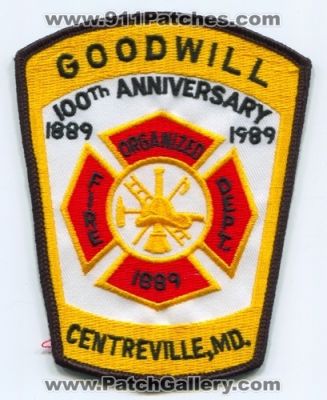 Goodwill Fire Department 100th Anniversary (Maryland)
Scan By: PatchGallery.com
Keywords: dept. centreville md.