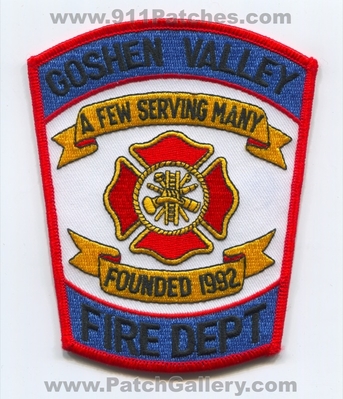 Goshen Valley Fire Department Patch (Tennessee)
Scan By: PatchGallery.com
Keywords: dept. a few serving many founded 1992