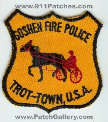 Goshen Fire Police Department (New York)
Thanks to Mark C Barilovich for this scan.
Keywords: dept. trot-town usa u.s.a.