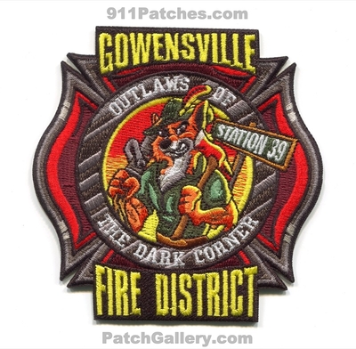 Gowensville Fire District Station 39 Patch (South Carolina)
Scan By: PatchGallery.com
[b]Patch Made By: 911Patches.com[/b]
Keywords: dist. department dept. outlaws of the dark forest