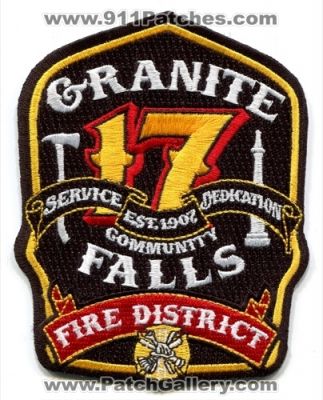 Granite Falls Fire Department Snohomish County District 17 (Washington)
Scan By: PatchGallery.com
Keywords: dept. sno. co. dist. number no. #17 service community dedication