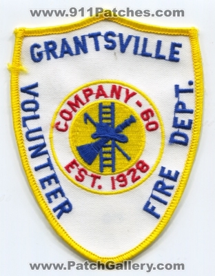 Grantsville Volunteer Fire Department Company 60 Patch (Maryland)
Scan By: PatchGallery.com
Keywords: vol. dept. co.