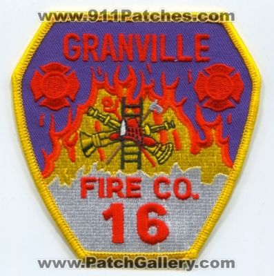 Granville Fire Company 16 Patch (Pennsylvania)
Scan By: PatchGallery.com
Keywords: co. department dept.