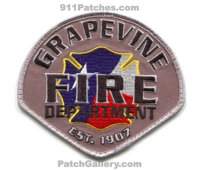 Grapevine Fire Department Patch (Texas)
Scan By: PatchGallery.com
Keywords: dept. est. 1907