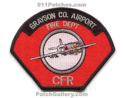 Grayson County Airport Fire Department Crash Rescue CFR Patch (North Carolina)
Scan By: PatchGallery.com
Keywords: Co. Dept. C.F.R. Aircraft Airport Firefighter Firefighting ARFF A.R.F.F.
