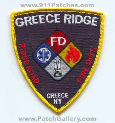 Greece Ridge Road Fire District Patch (New York)
Scan By: PatchGallery.com
Keywords: dist. department dept. fd