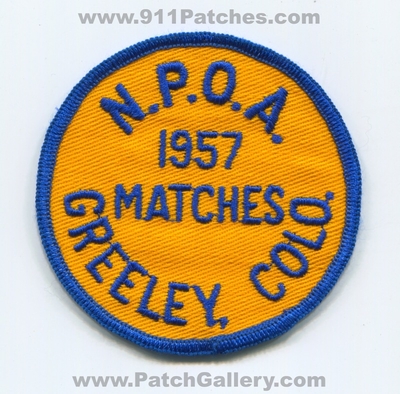 Greeley Police Department NPOA 1957 Matches Patch (Colorado)
Scan By: PatchGallery.com
Keywords: dept. n.p.o.a. colo.