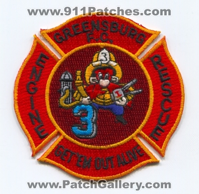 Greensburg Fire Company 3 Patch (Pennsylvania)
Scan By: PatchGallery.com
Keywords: f.c. fc co. engine rescue department dept. station