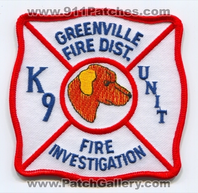 Greenville Fire District Fire Investigation K9 Unit Patch (New York)
Scan By: PatchGallery.com
Keywords: dist. k-9 department dept.