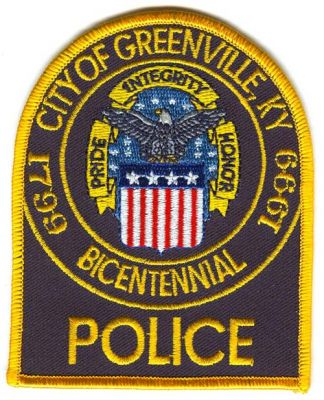 Greenville Police Bicentennial (Kentucky)
Scan By: PatchGallery.com
Keywords: city of