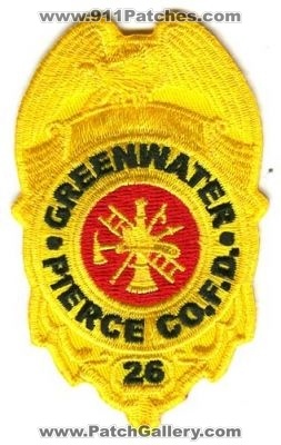 Pierce County Fire District 26 Greenwater Patch (Washington)
[b]Scan From: Our Collection[/b]
Keywords: f.d. fd department