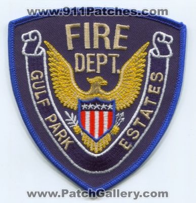 Gulf Park Estates Fire Department Patch (Mississippi)
Scan By: PatchGallery.com
Keywords: dept.