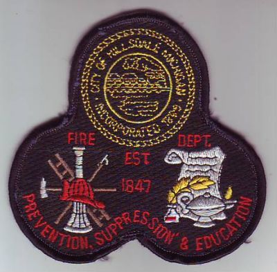 Hillsdale Fire Dept (Michigan)
Thanks to Dave Slade for this scan.
Keywords: department city of