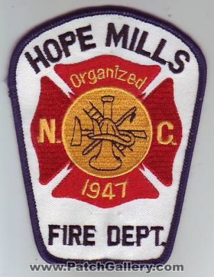 Hope Mills Fire Department (North Carolina)
Thanks to Dave Slade for this scan.
Keywords: dept