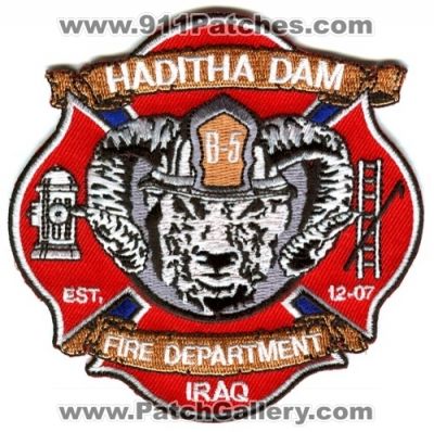 Haditha Dam Fire Department (Iraq)
Scan By: PatchGallery.com
Keywords: dept. military b-5 b5