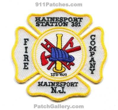 Hainesport Fire Company Station 391 Patch (New Jersey)
Scan By: PatchGallery.com
Keywords: co. department dept. est. 1922