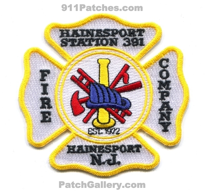 Hainesport Fire Company Station 391 Patch (New Jersey)
Scan By: PatchGallery.com
Keywords: co. department dept. est. 1922