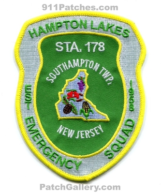Hampton Lakes Emergency Squad Station 178 Ambulance EMS Patch (New Jersey)
Scan By: PatchGallery.com
[b]Patch Made By: 911Patches.com[/b]
Keywords: sta. emergency medical services e.m.s. southampton township twp.