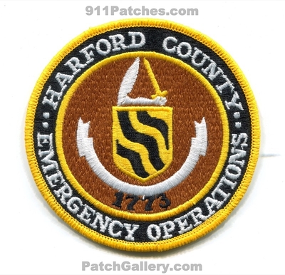 Harford County Emergency Operations Patch (Maryland)
Scan By: PatchGallery.com
Keywords: co. 1773 fire rescue ems sheriffs office police 1773